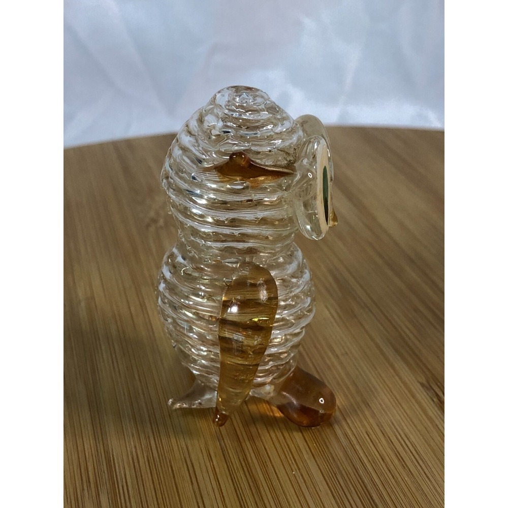 Vintage Hand Blown Art Glass Owl Figurine 2.5" Coil Glasswork - Picture 4 of 8